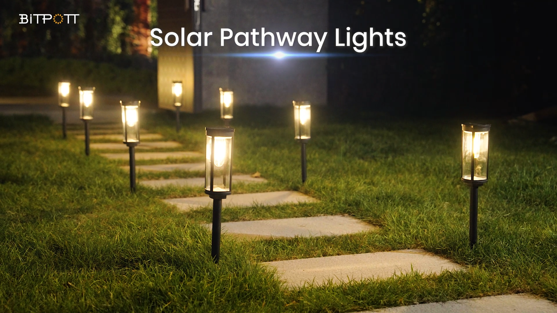 BITPOTT Bright Solar Pathway Lights Outdoor, 8 Pack Solar Garden